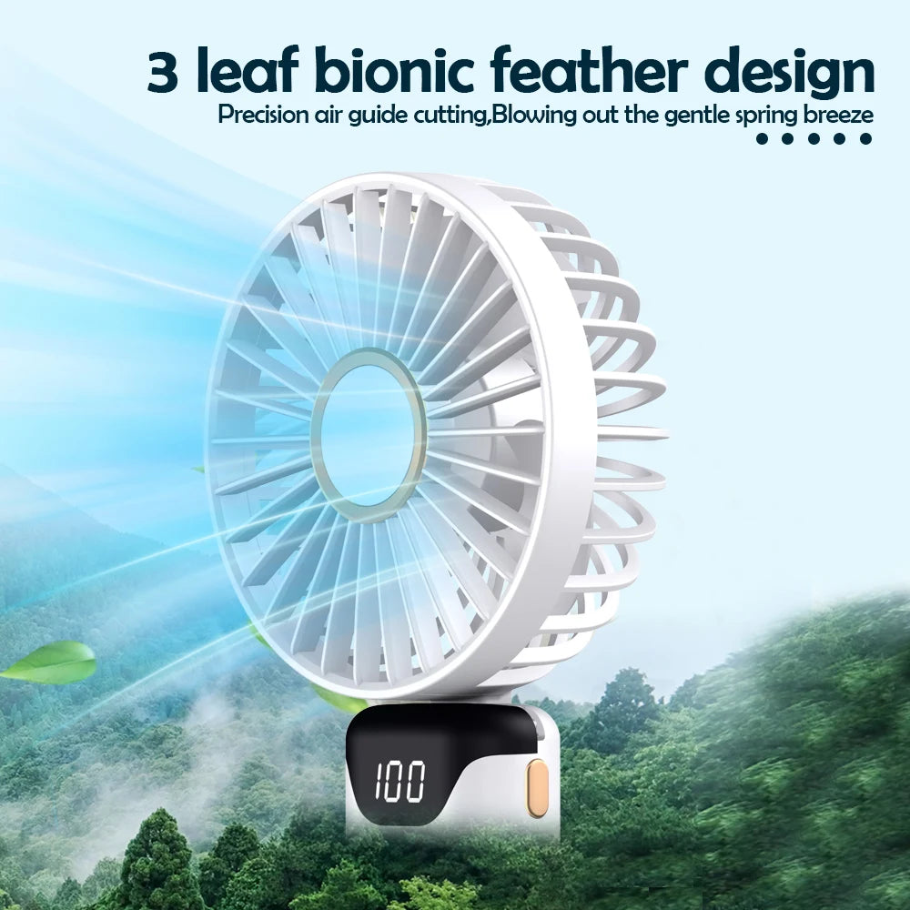 Portable Mini Fan USB Outdoor Handheld Fan with Desktop Phone Holder 3Wind Adjustments Long Working Life Multi-function Mini Fan
