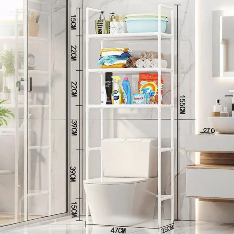 Bathroom Storage Rack Over The Toilet Shelf Multilayer Space Saver Organizer Multi-Functional Wall Hanging Toilet Storage Rack