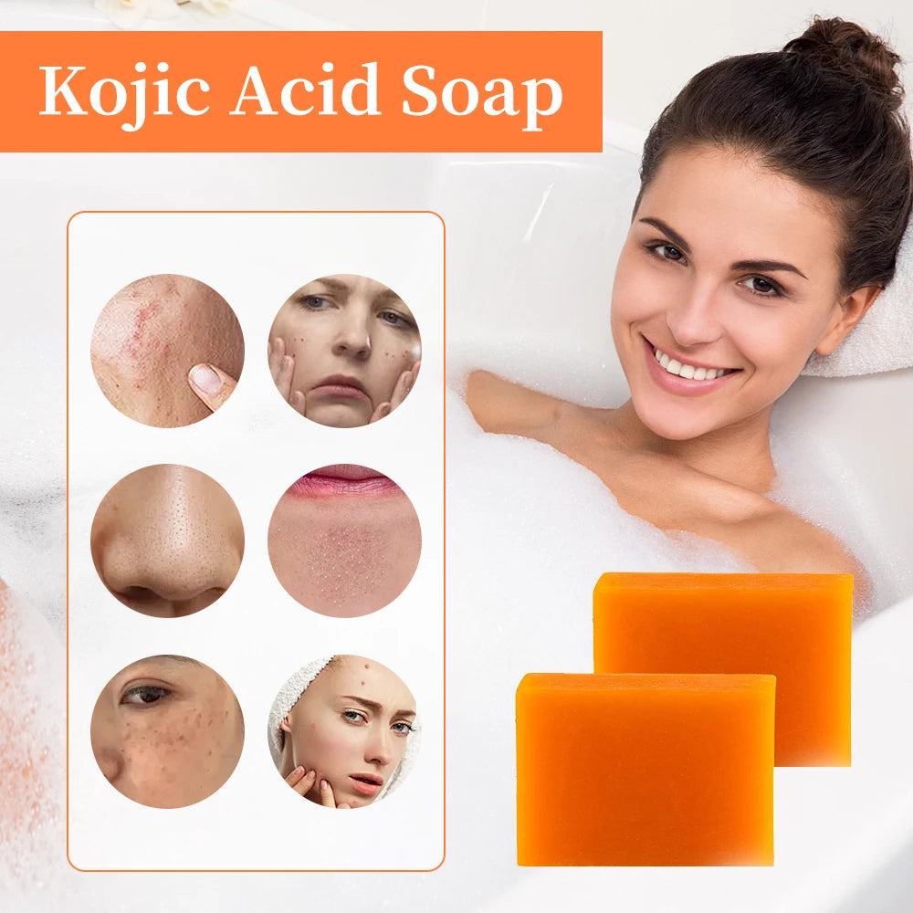 Kojic Acid Skin Care Set Anti-aging Face Cream Wrinkle Removal Facial Serum Deep Cleansing Brighten Moisturize Kojic Acid Soap