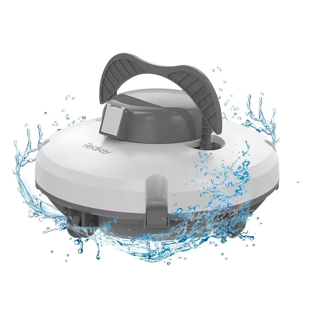 Redkey S100 Cordless Robotic Pool Vacuum for Ground Pool Automatic Pool Vacuum Cleaner Lasts 120 Mins with Strong Suction