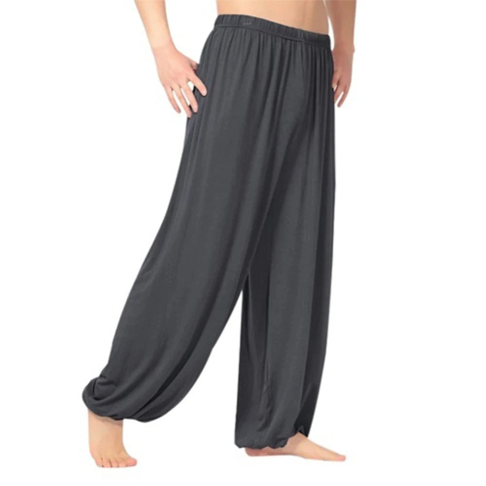 Yoga Pants Men\'s Casual Solid Color Baggy Trousers Belly Dance Harem Slacks sweatpants Trendy Loose Clothing