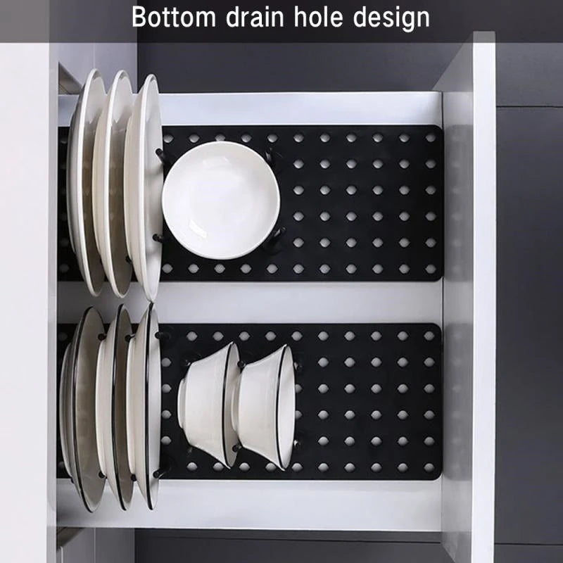 Kitchen Organizer Dish Drying Rack Telescopic Plate Bowl Stand Storage Drawer Adjustable Holder Drain Shelf Home Accessories