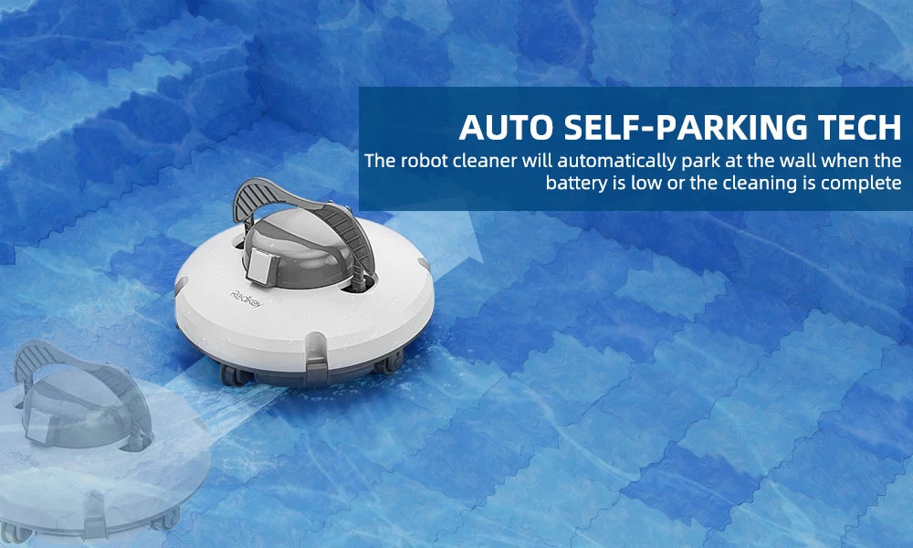 Redkey S100 Cordless Robotic Pool Vacuum for Ground Pool Automatic Pool Vacuum Cleaner Lasts 120 Mins with Strong Suction