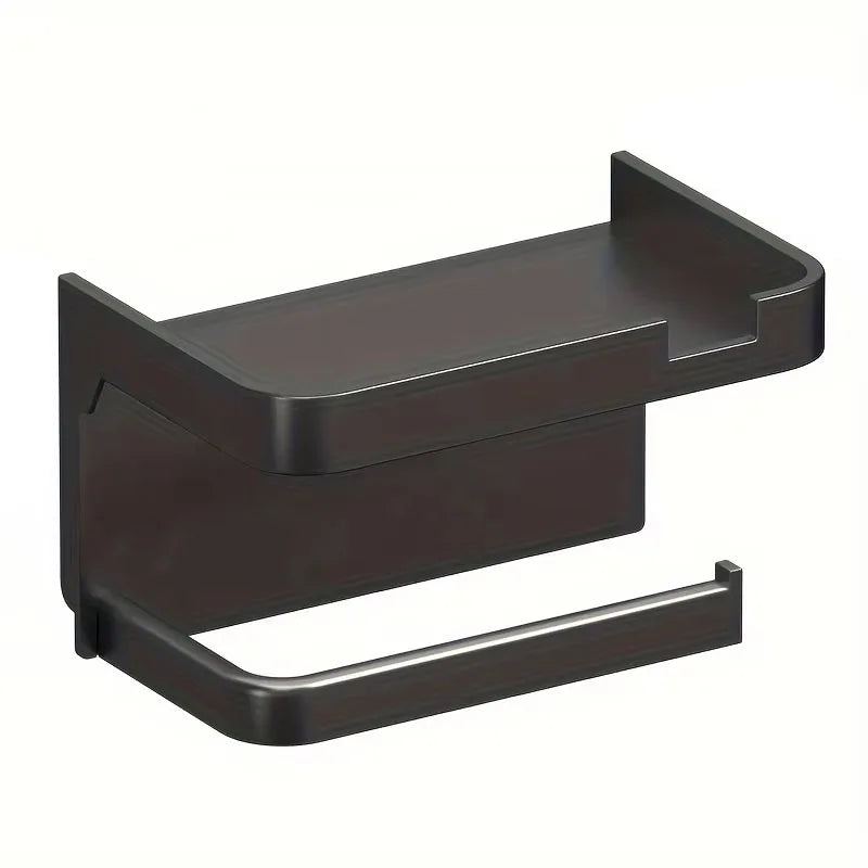 1pc Toilet Paper Holder - Space-Saving Wall-Mounted Perforated Storage Rack with Toilet Manager Holder