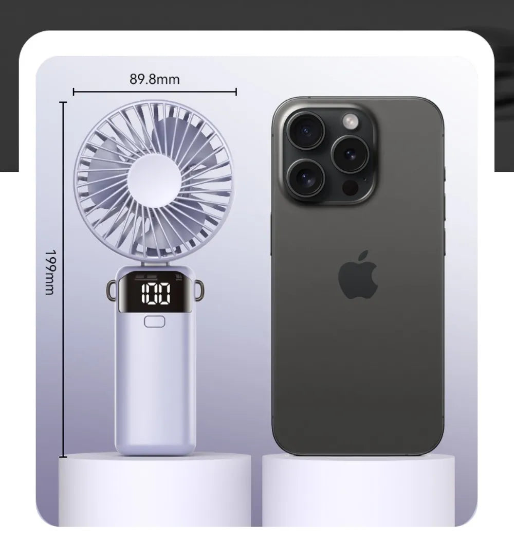 Portable Mini Fan USB Outdoor Handheld Fan with Desktop Phone Holder 3Wind Adjustments Long Working Life Multi-function Mini Fan