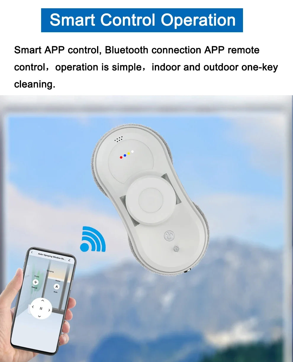 Purerobo W-R1 Window Cleaning Robot Smart APP Control Automatic Cleaning Glass  High Suction Power Electric Robot Vacuum Cleaner