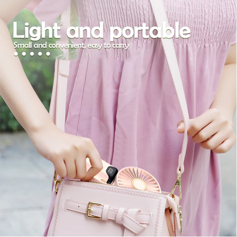 Portable Mini Fan USB Outdoor Handheld Fan with Desktop Phone Holder 3Wind Adjustments Long Working Life Multi-function Mini Fan