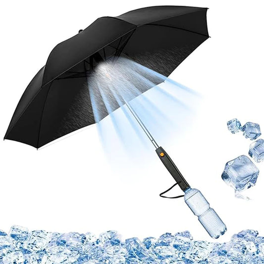Umbrella With Fan USB Rechargeable Battery Portable Fan Umbrella With Mist Spray Umbrella For Summer Walking
