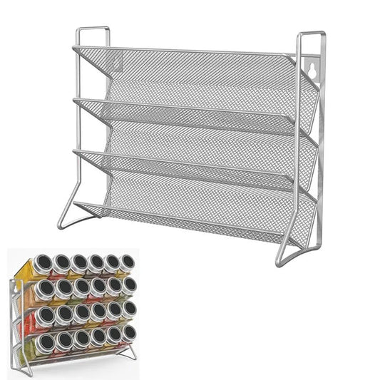 Kitchen Cabinet Organiser Shelf Wall Mounted Spice Rack For Kitchen Countertop Cupboard Pantry 1PC 4-Tier Spice Rack