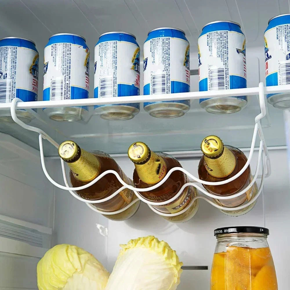 Kitchen Supplies Refrigerator Organizer Rack Inside Shelf Beer Wine Bottle Holder Rack Kitchen Storage Shelves Accessories Tools