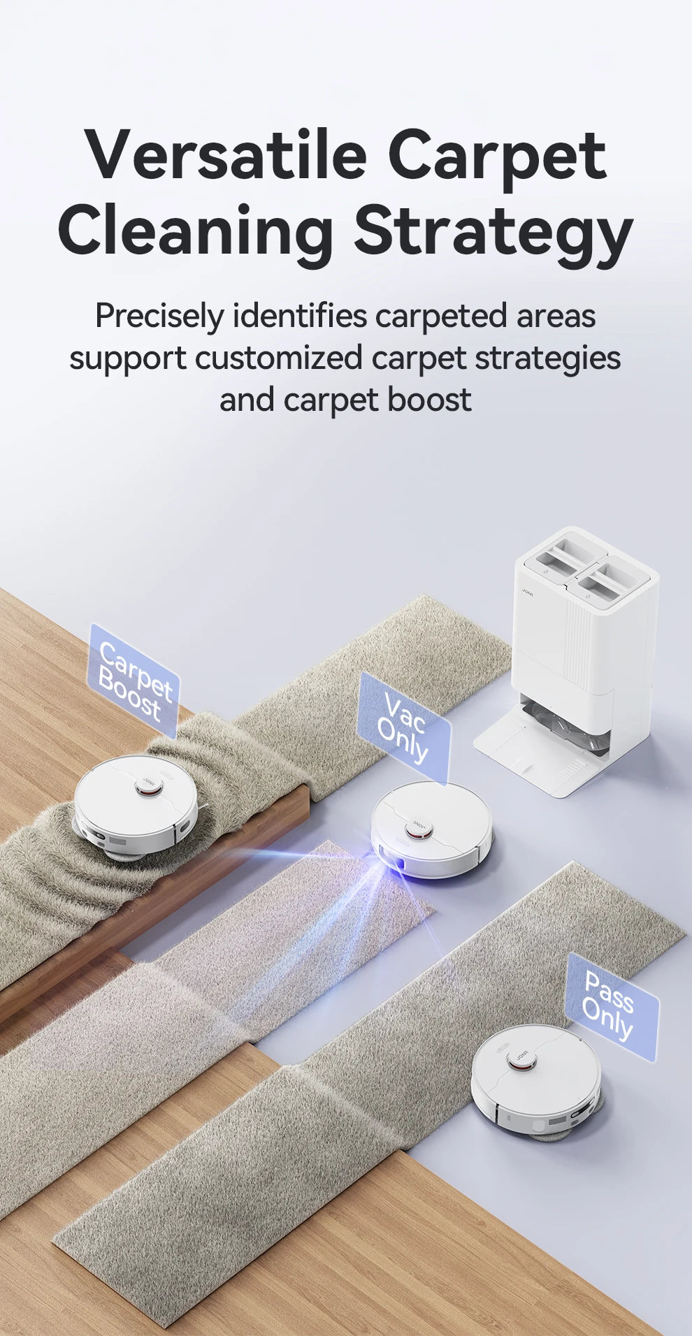 JONR Robot Vacuum P20 Pro International Edition Mopping Vacuuming Drying Wipes Automatic Cleaning Dust Collecting Drainage Water
