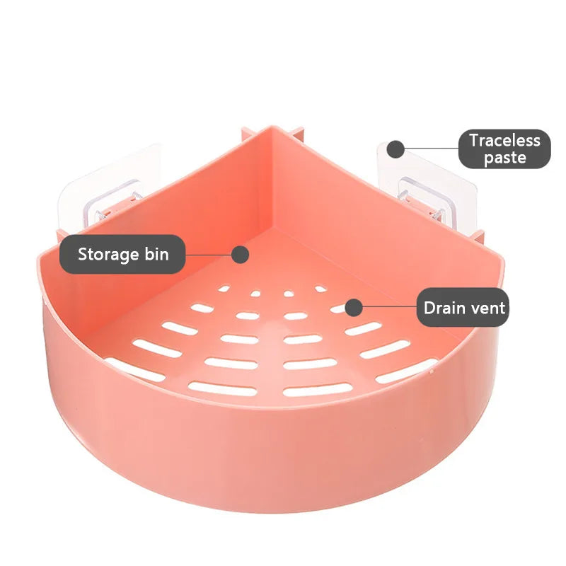Bathroom Shelf Organizer Toilet Adhesive Shampoo Gel Storage Basket  Decoration Bathroom Corner Shower Shelf Rack Accessories