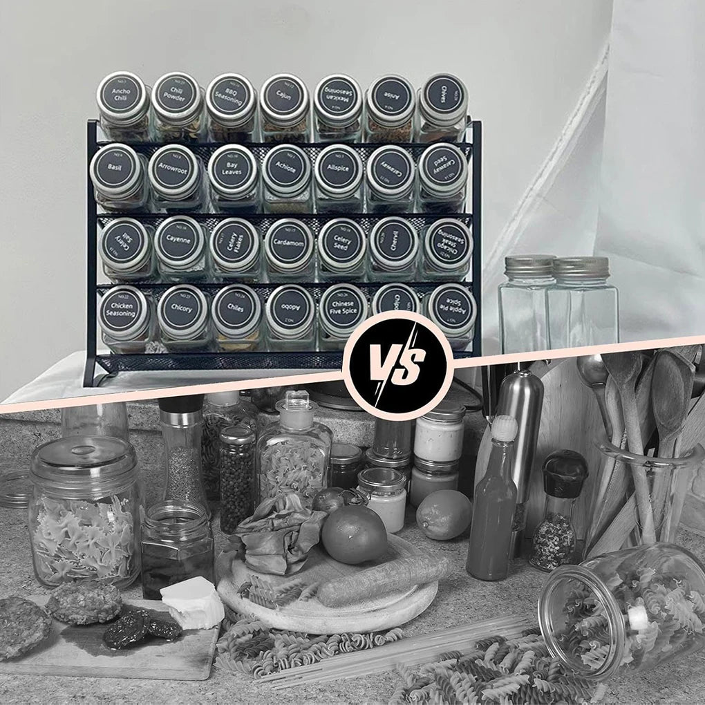 Kitchen Cabinet Organiser Shelf Wall Mounted Spice Rack For Kitchen Countertop Cupboard Pantry 1PC 4-Tier Spice Rack