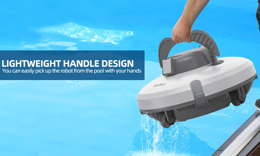 Redkey S100 Cordless Robotic Pool Vacuum for Ground Pool Automatic Pool Vacuum Cleaner Lasts 120 Mins with Strong Suction