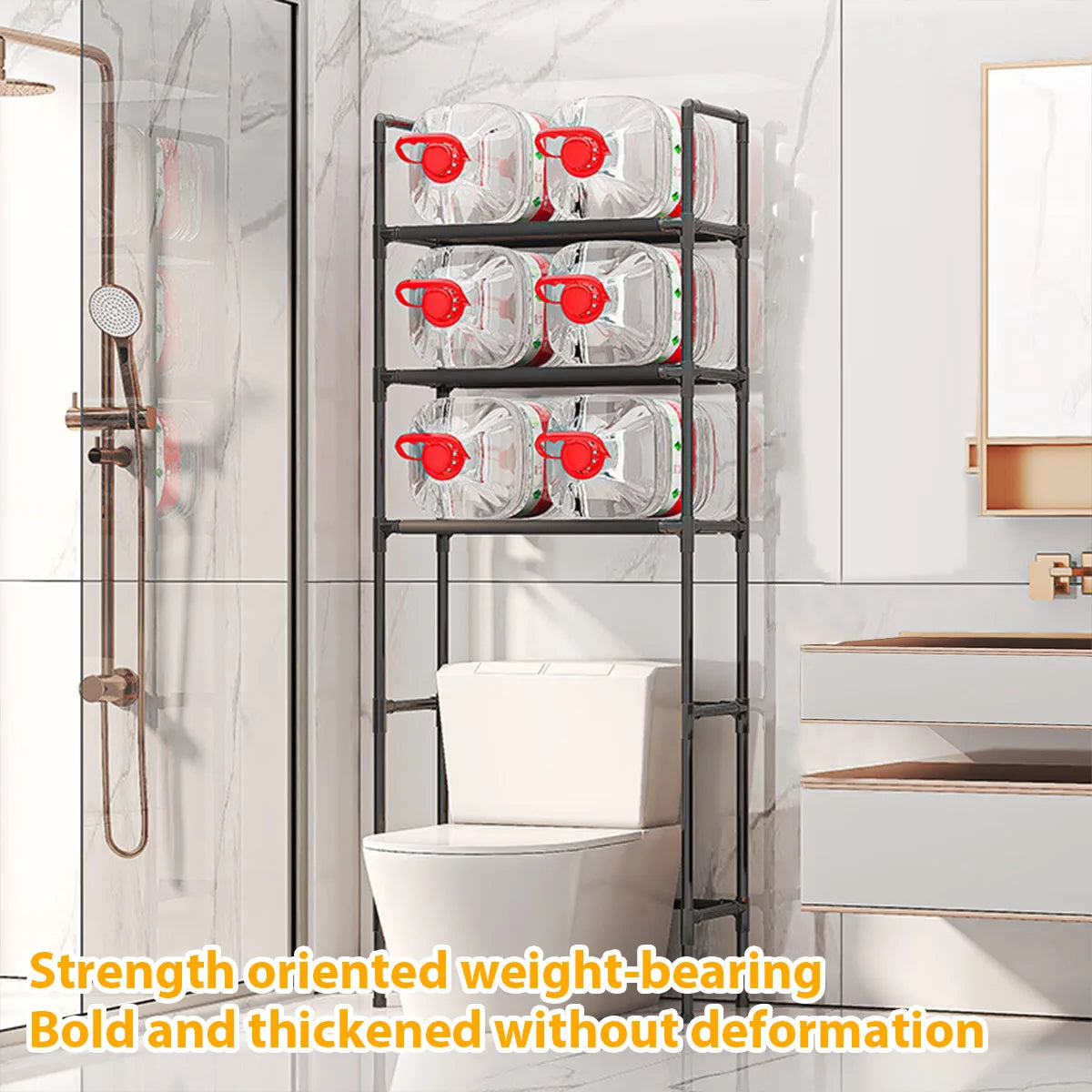 Bathroom Storage Rack Floor Mounted Over Toilet Shelf Multilayer Space Saver Multi-Functional Kitchen Organizer