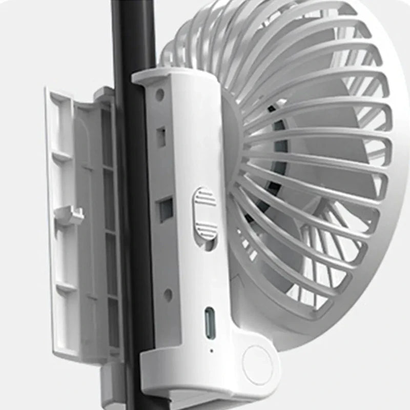 Umbrella Clip Fan 3-Speed Adjustment Portable Handheld Fan Rechargeable Summer Cooling Fan for Outdoor Umbrella