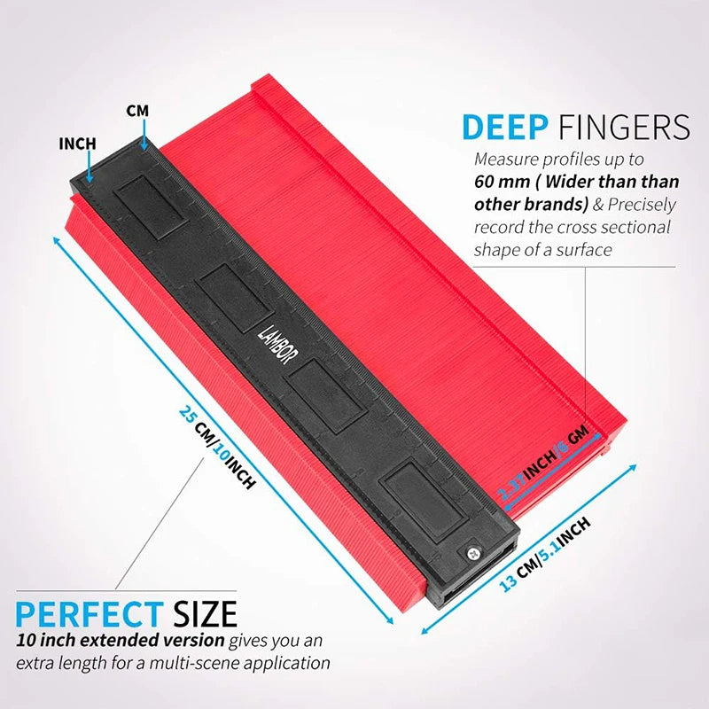 Contour Gauge, Shape Finder,Angle Finder Measuring Tool for Precise Reproduction of Irregular Shapes Perfect Fit and Easy Cuttin