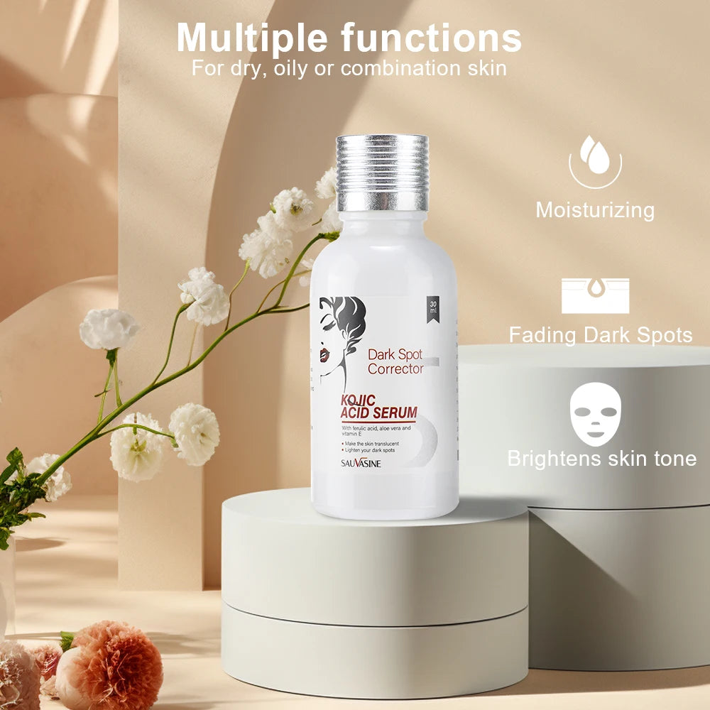 Kojic Acid Skin Care Set Anti-aging Face Cream Wrinkle Removal Facial Serum Deep Cleansing Brighten Moisturize Kojic Acid Soap