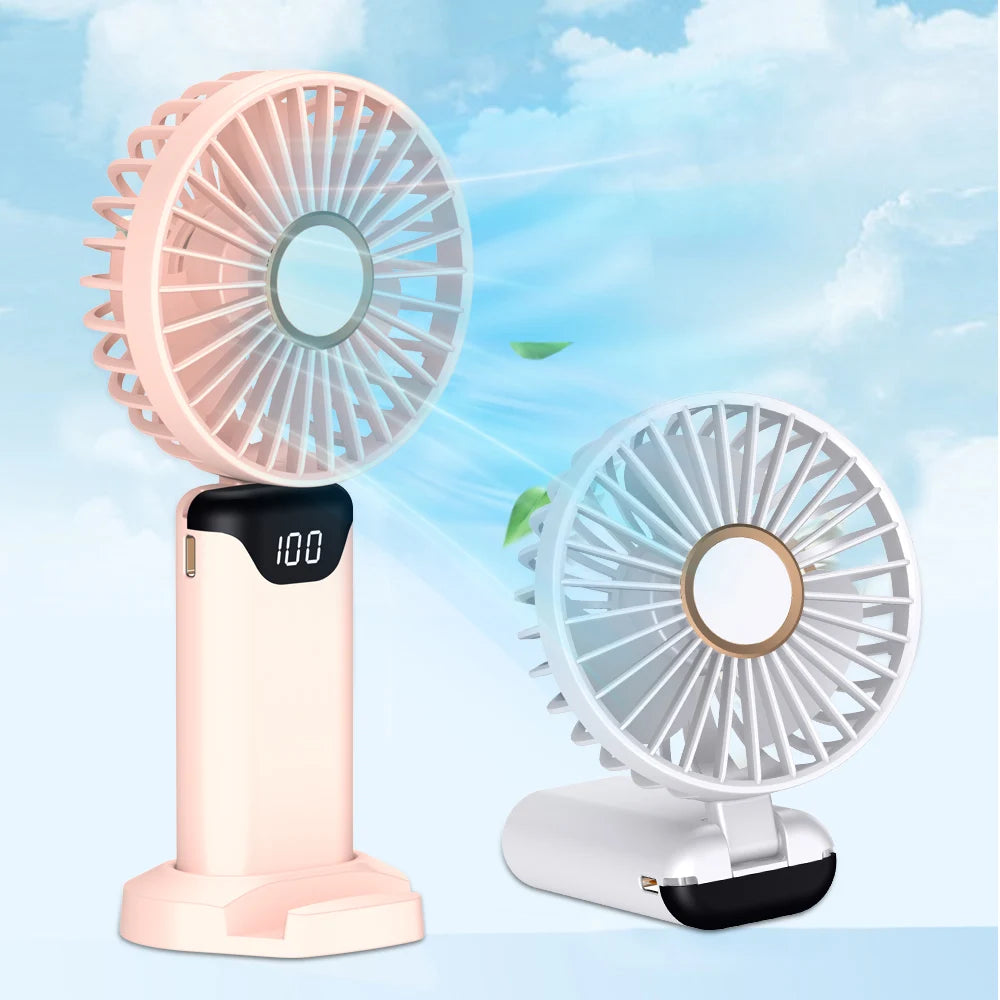 Portable Mini Fan USB Outdoor Handheld Fan with Desktop Phone Holder 3Wind Adjustments Long Working Life Multi-function Mini Fan