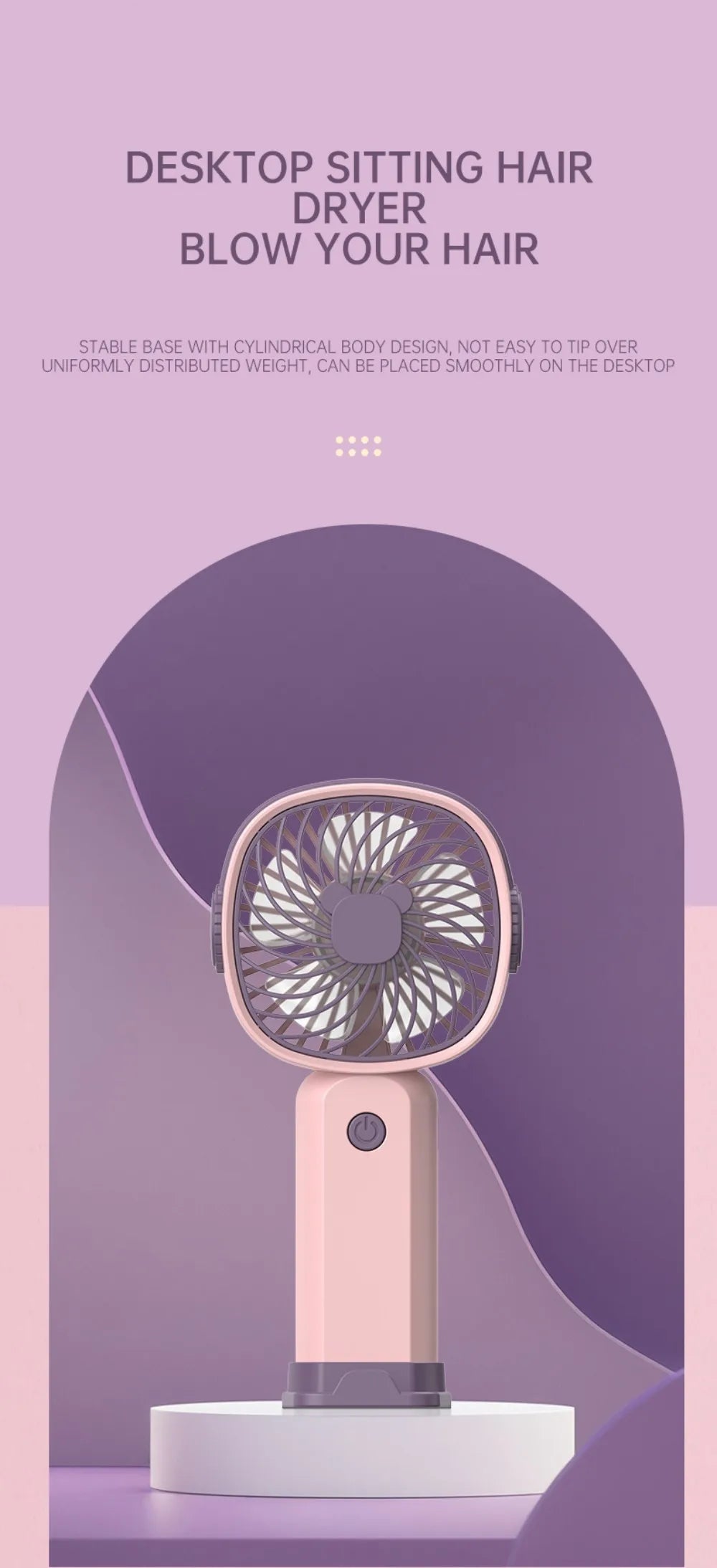Portable Mini Fan USB Outdoor Handheld Fan with Desktop Phone Holder 3Wind Adjustments Long Working Life Multi-function Mini Fan