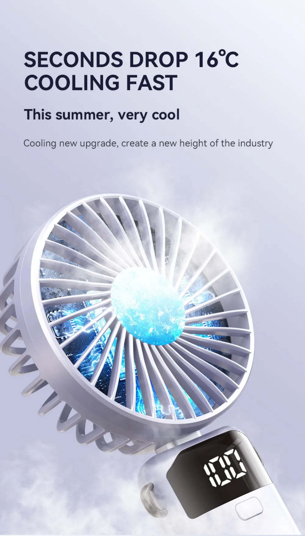Portable Mini Fan USB Outdoor Handheld Fan with Desktop Phone Holder 3Wind Adjustments Long Working Life Multi-function Mini Fan