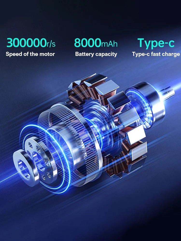 Turbo Fan Upgrade New X9 Rechargeable Blower 300000RPM Brushless Air Blower Turbo Jet Fan Portable Dust Blower Electric Dryer