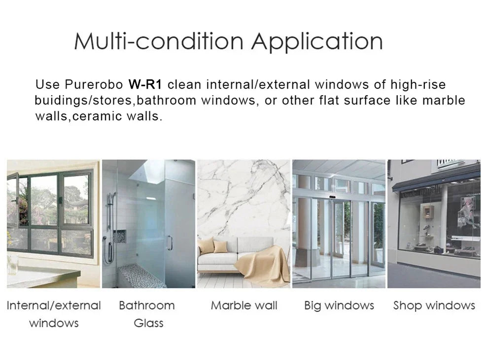 Purerobo W-R1 Window Cleaning Robot Smart APP Control Automatic Cleaning Glass  High Suction Power Electric Robot Vacuum Cleaner