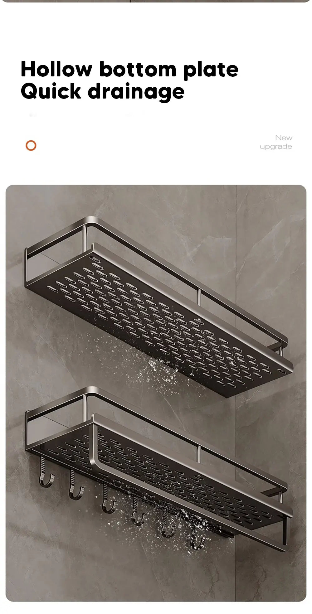 30/40/50CM Punch-Free Bathroom Shelf Shampoo Rack Aluminum Shower Organiser Without Drilling Toilet Shelf Bathroom Accessories