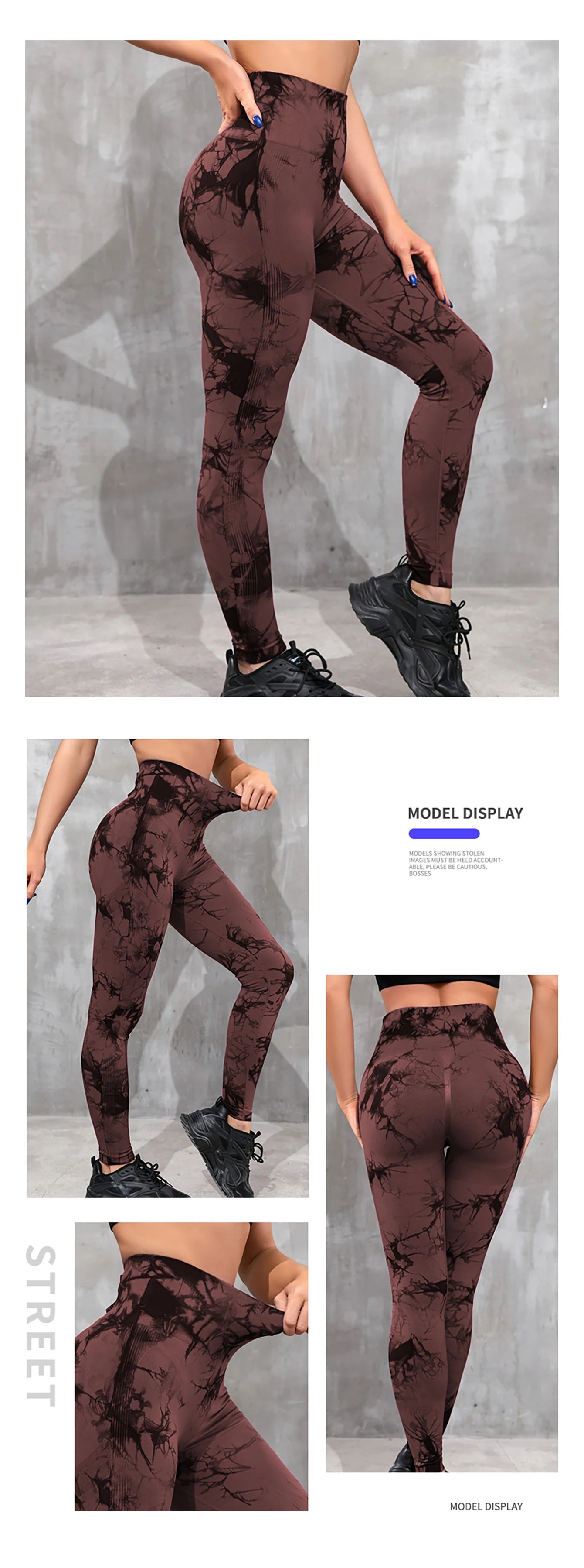 Tie Dyed Yoga Pants Women's Sports Pants Running Sports Fitness Pants High Waist Peach Hip Underpants 2024 New Tight Yoga Pants