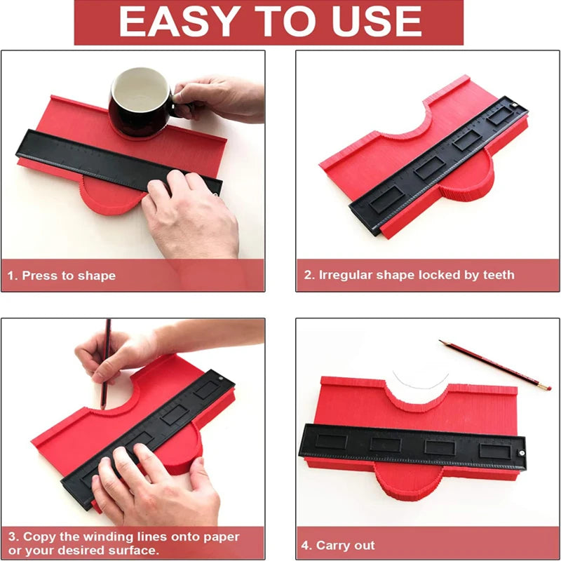 Contour Gauge, Shape Finder,Angle Finder Measuring Tool for Precise Reproduction of Irregular Shapes Perfect Fit and Easy Cuttin