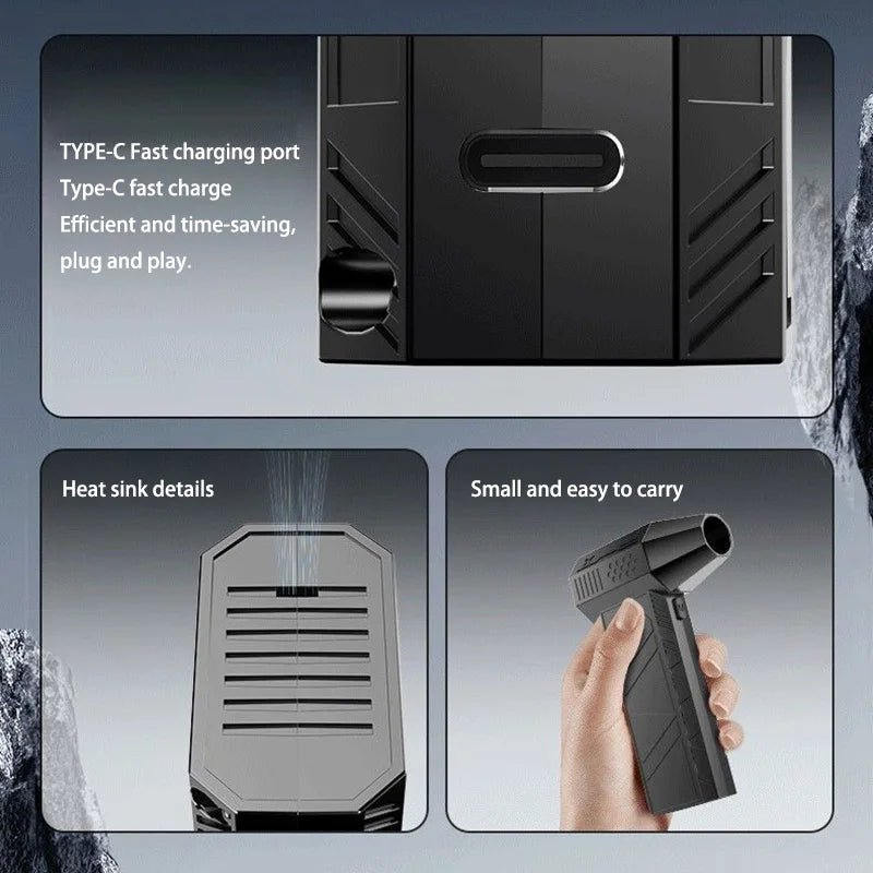 Violent Fan 400000RPM Powerful Air Blower Vacuum Dust Cleaner Type-C Charging Strong Winds Brushless Turbo Jet Blower 2025 New