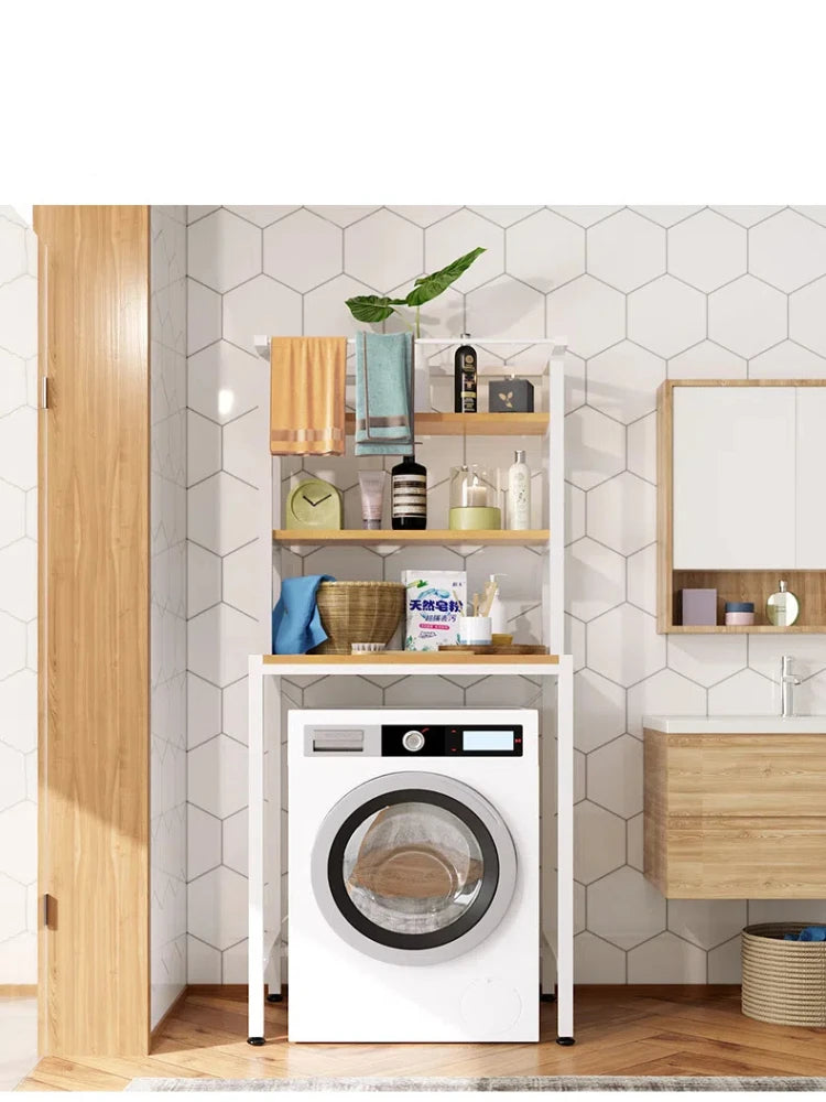 TOILET Storage Organizer Shelf Washing Machine Shelf Carbon Steel Toilet Storage Rack Standing Bathroom Organizer Shelves