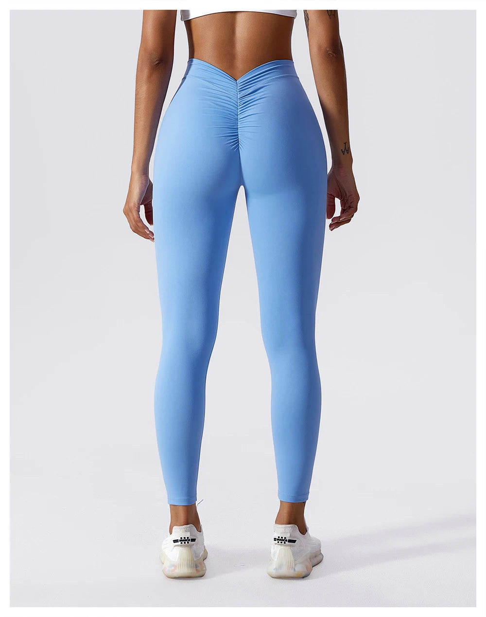 Yoga Pants Back V-Waist Fitness Hip Lift Honey Peach Hip Sports Tights No Awkwardness Thread Warp Hip Long Pants