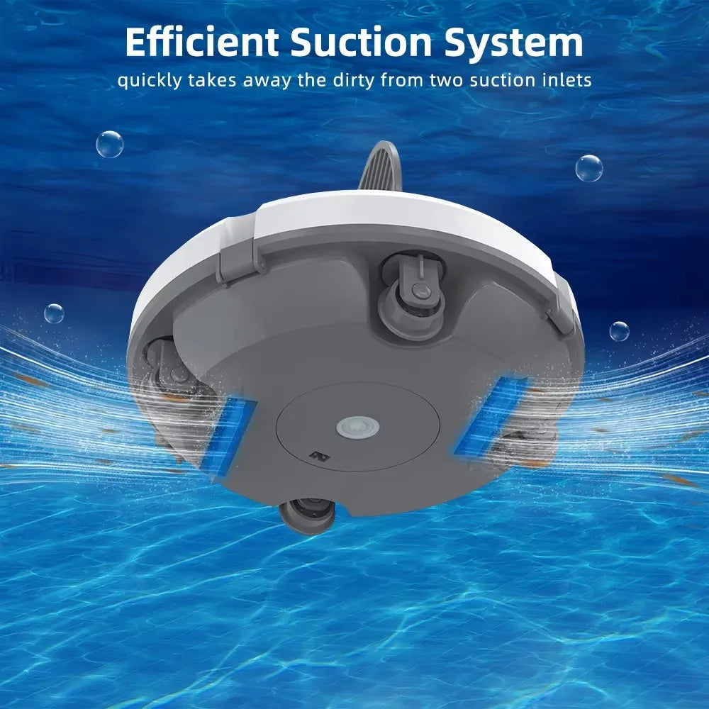 Redkey S100 Cordless Robotic Pool Vacuum for Ground Pool Automatic Pool Vacuum Cleaner Lasts 120 Mins with Strong Suction