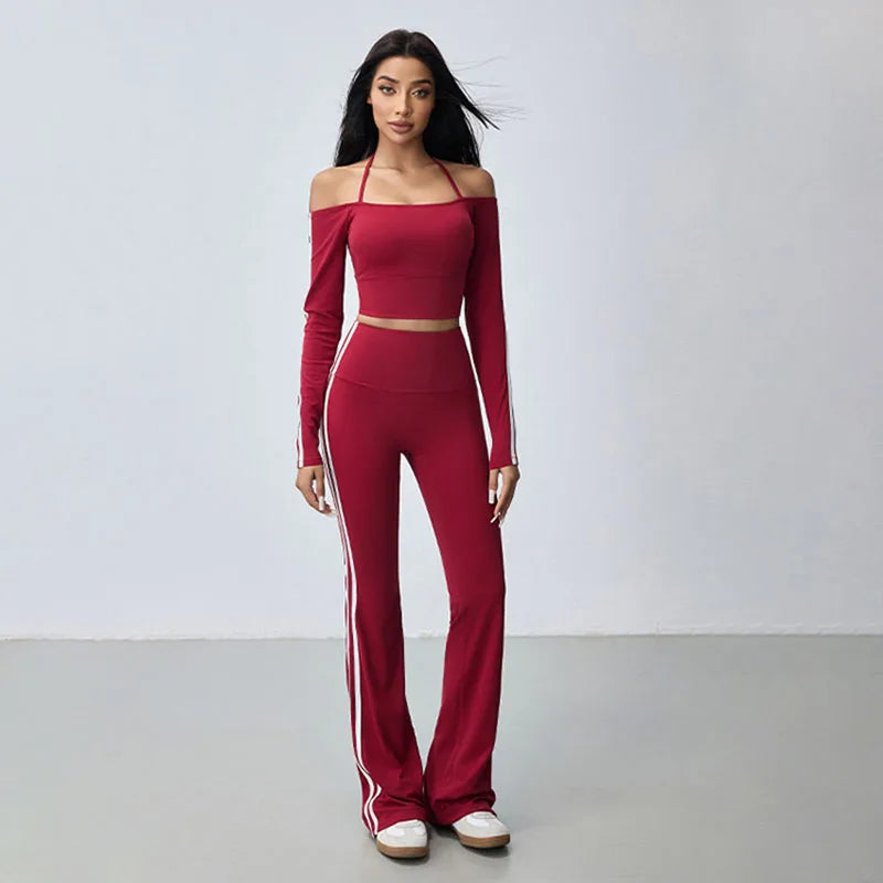 Yoga Leggings  Bell-bottomed Pant Women Push Up Fitness Outdoors Casual High Waist Sports Flared Pants