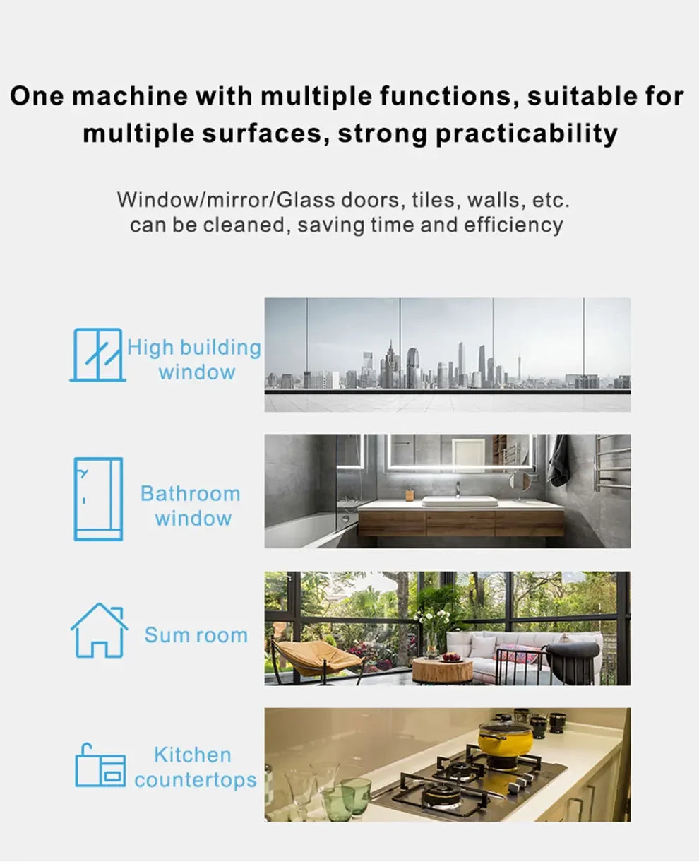 Purerobo W-R1 Window Cleaning Robot Smart APP Control Automatic Cleaning Glass  High Suction Power Electric Robot Vacuum Cleaner