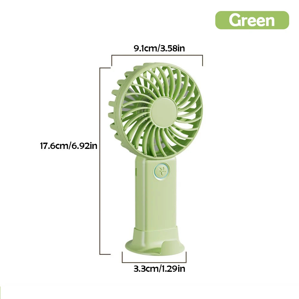 Portable Mini Fan USB Outdoor Handheld Fan with Desktop Phone Holder 3Wind Adjustments Long Working Life Multi-function Mini Fan