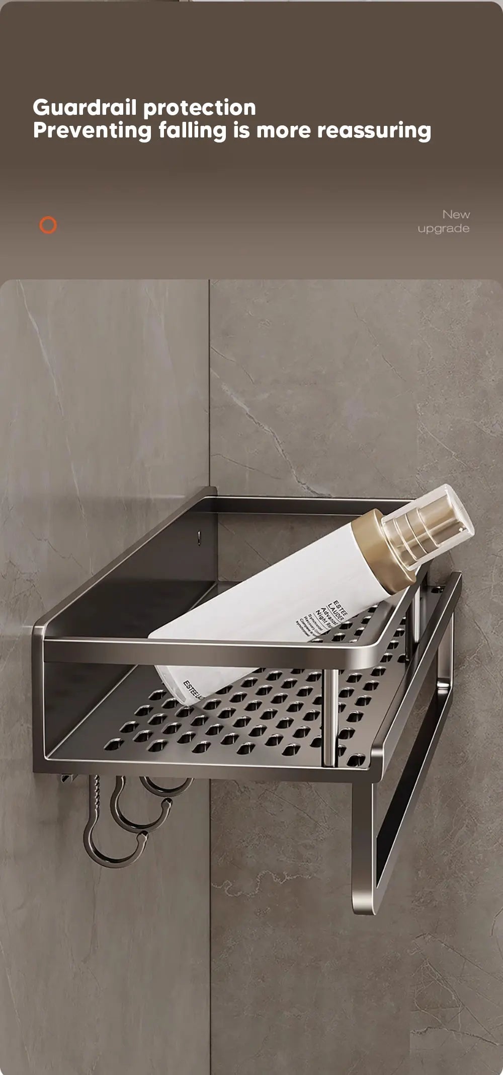 30/40/50CM Punch-Free Bathroom Shelf Shampoo Rack Aluminum Shower Organiser Without Drilling Toilet Shelf Bathroom Accessories