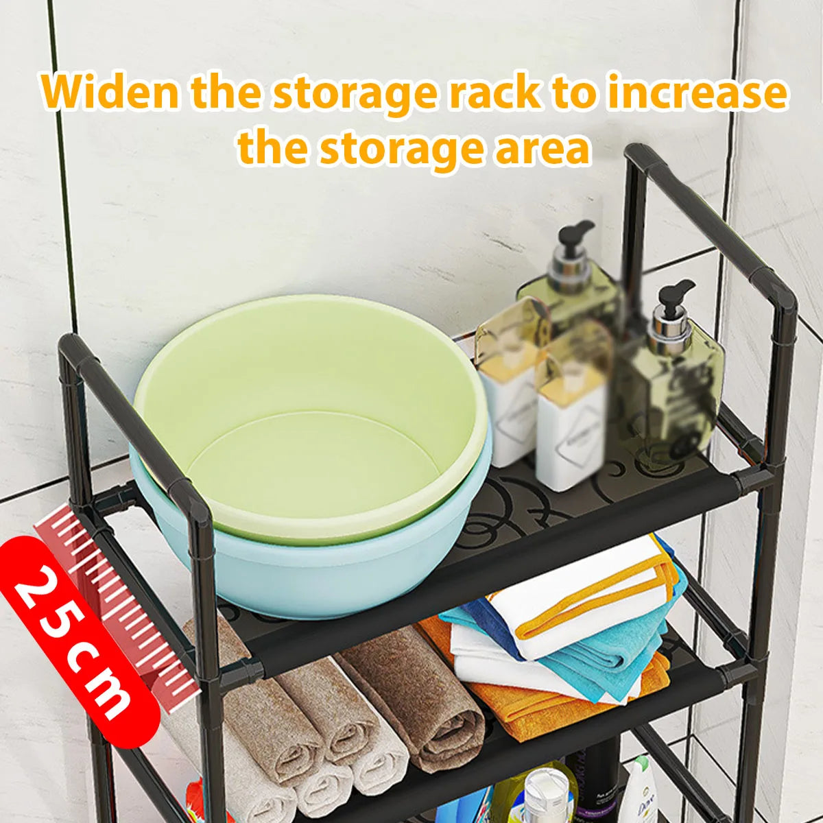 Bathroom Storage Rack Floor Mounted Over Toilet Shelf Multilayer Space Saver Multi-Functional Kitchen Organizer