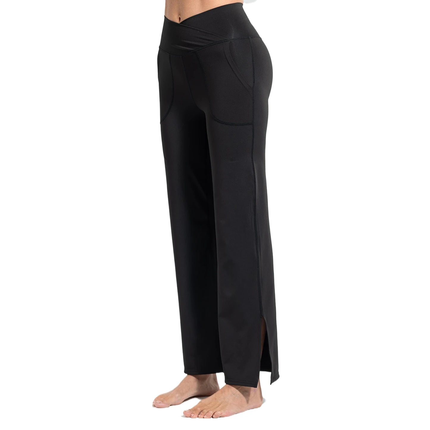 Yoga Pants for Women Wide Leg Yoga Pants Black Straight Leg Yoga Pants Crossover High Waisted Long Bootleg Work Pants