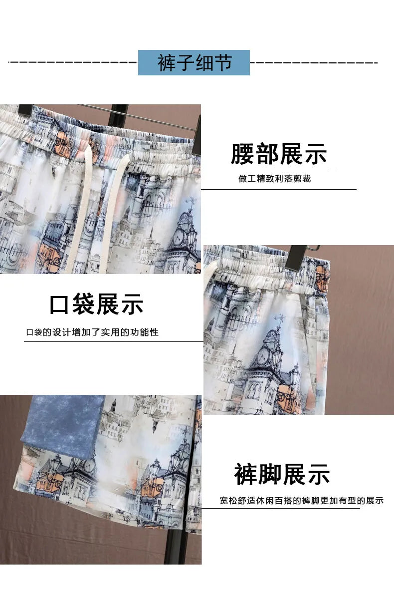 Shirts + shorts 2025 summer Sportswear Men's fashion short sleeve printing Sets Male shirts and shorts Casual Shirts Two Piece