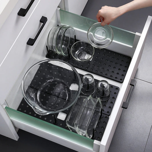 Kitchen Organizer Dish Drying Rack Telescopic Plate Bowl Stand Storage Drawer Adjustable Holder Drain Shelf Home Accessories