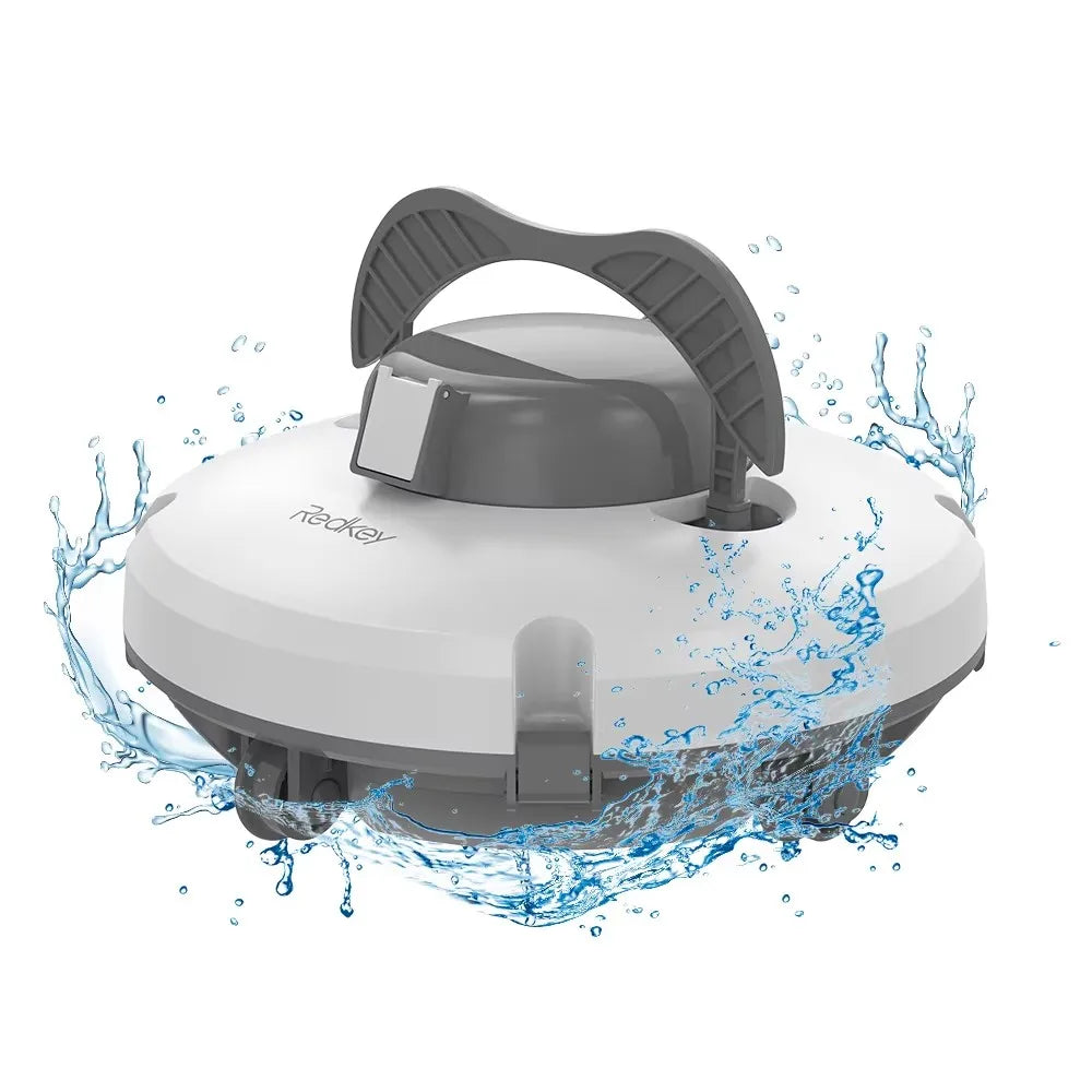 Redkey S100 Cordless Robotic Pool Vacuum for Ground Pool Automatic Pool Vacuum Cleaner Lasts 120 Mins with Strong Suction