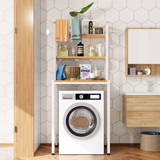 TOILET Storage Organizer Shelf Washing Machine Shelf Carbon Steel Toilet Storage Rack Standing Bathroom Organizer Shelves