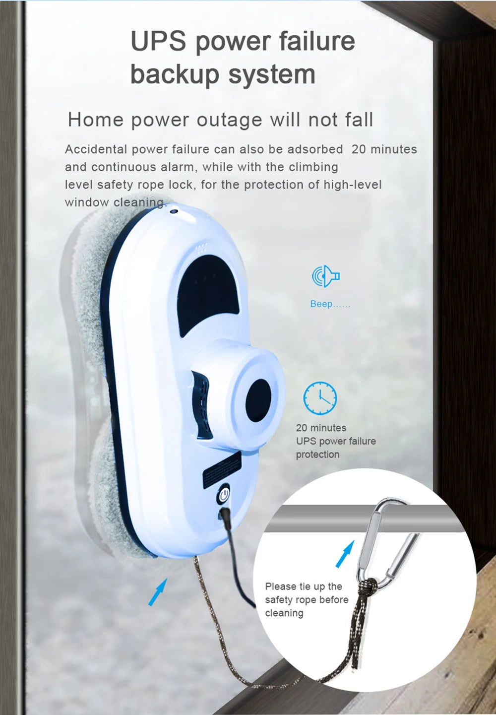 Window Cleaner Robot Glass Window Cleaning Robot Electric Windows Robot Cleaner Smart Robotic Window Cleaner with Remote Control