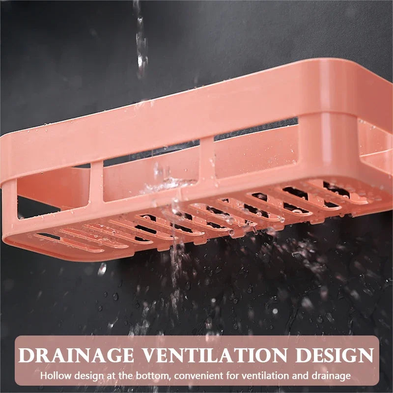 Bathroom Shelf Organizer Toilet Adhesive Shampoo Gel Storage Basket  Decoration Bathroom Corner Shower Shelf Rack Accessories