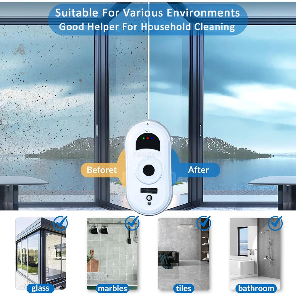 Robotic Window Cleaner Intelligent Window Cleaner Robot Clean Glass Electric Window Washer Robot with Remote Control for Home