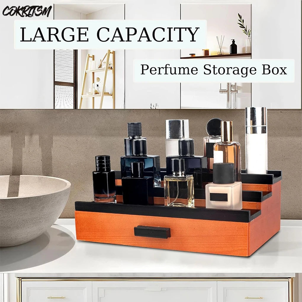 New Portable Perfume Organizer Shelf Stand 3 Tier Drawer Storage For Fragrance Collection Perfume Stand Organiser