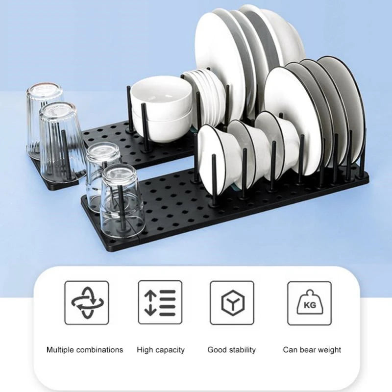 Kitchen Organizer Dish Drying Rack Telescopic Plate Bowl Stand Storage Drawer Adjustable Holder Drain Shelf Home Accessories