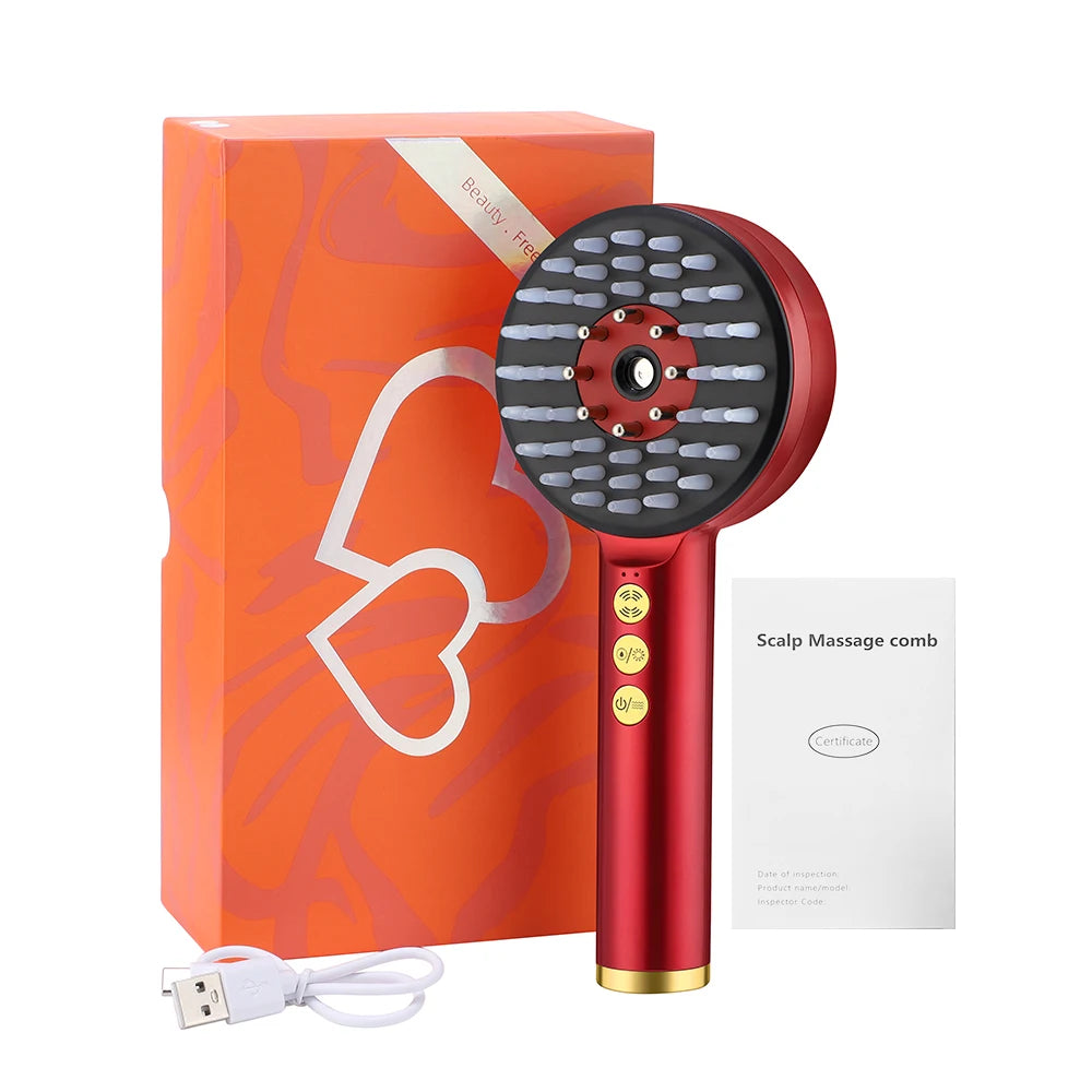 Deep Kneading Masssage Comb, Red Light Therapy Scalp Massager, Hair Growth Massage Scalp Brush, Head Medicine Applicator